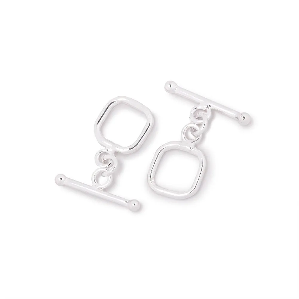 10mm Sterling Silver Rounded Square Toggle 1 piece