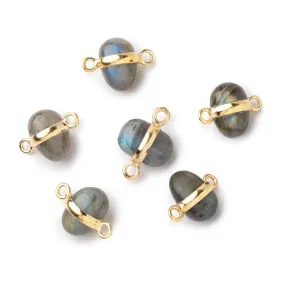 10x7mm Vermeil Bezel Labradorite Plain Oval Connector 1 Focal piece