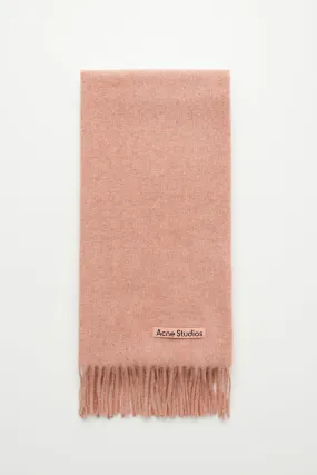 Acne Studios Fringe Wool Scarf Narrow Rose Melange