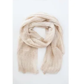 Antler - Rippled Print Wool Rose Scarf