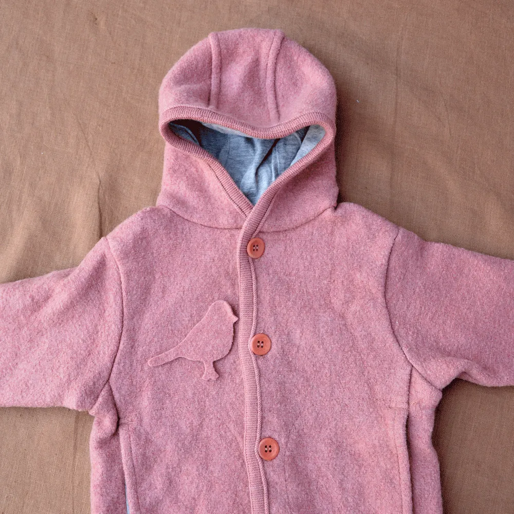 Boiled Wool Jacket - Rose (6-12m) *PRE-LOVED/YOU MEND IT!