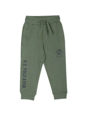 Boys Drawstring Waist Brand Print Joggers