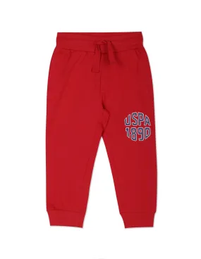 Boys Drawstring Waist Brand Print Joggers