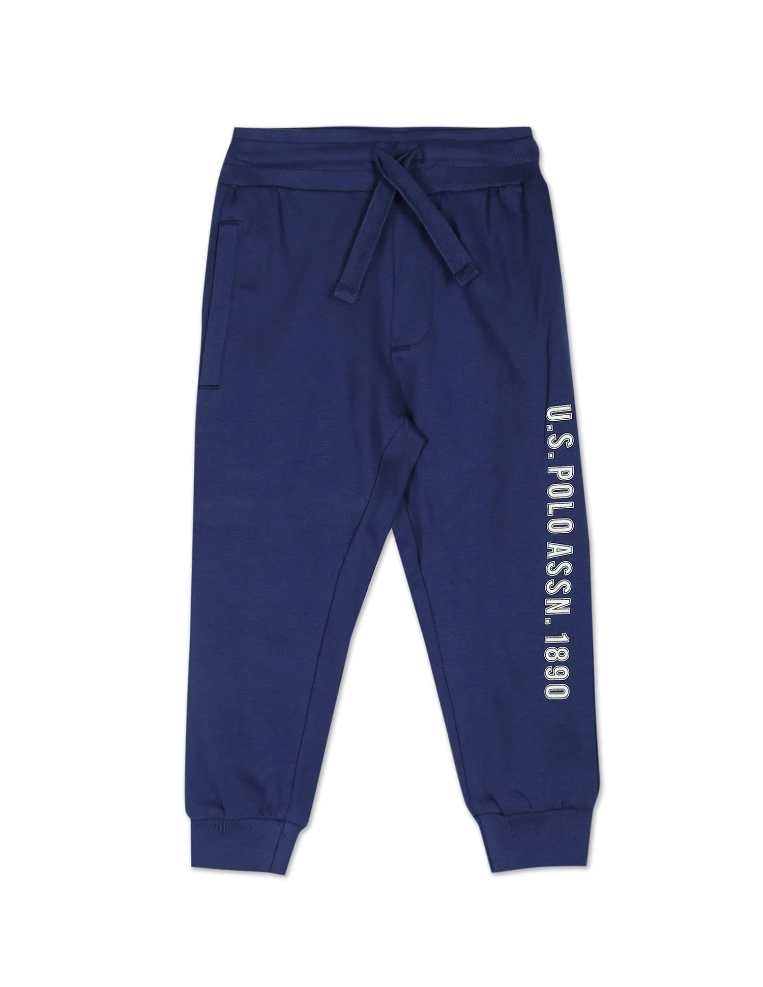 Boys Mid Rise Solid Cotton Joggers