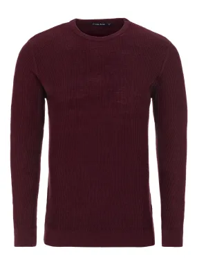 Burgundy Waffle Sweater