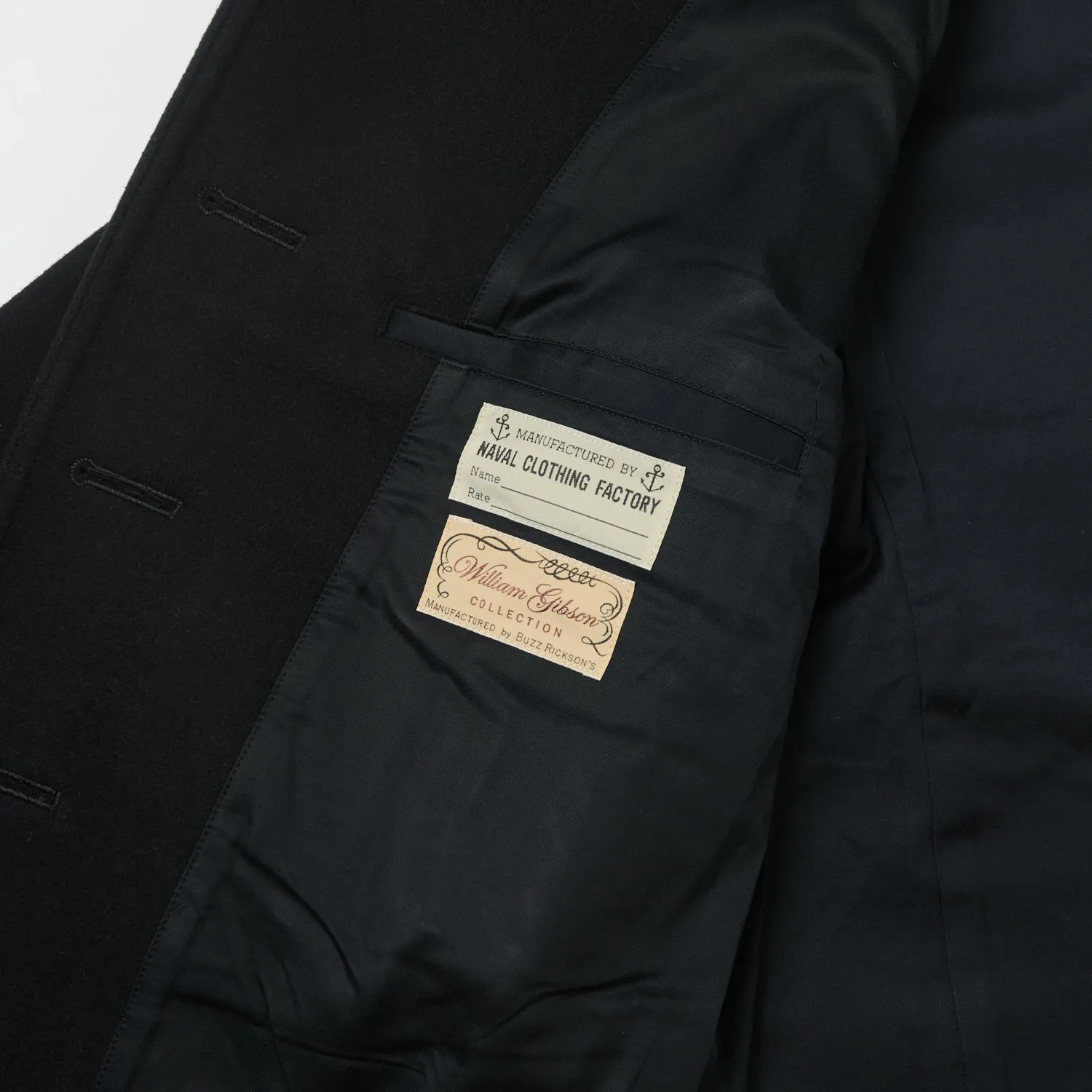 Buzz Rickson x William Gibson U.S. Navy Pea Coat - Black