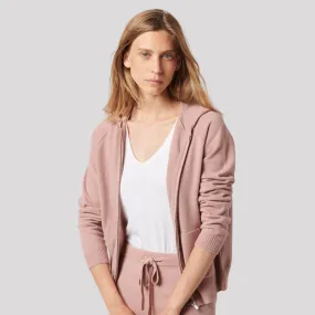 Cashmere Zip Hoodie - Blush Rose