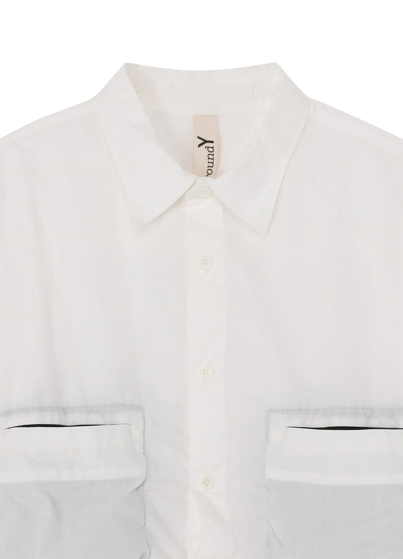 COTTON BROAD SHIRT WITH FULLED WOOL GAUZE POCKETS