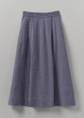 Cotton Gingham Seersucker Skirt | Lilac