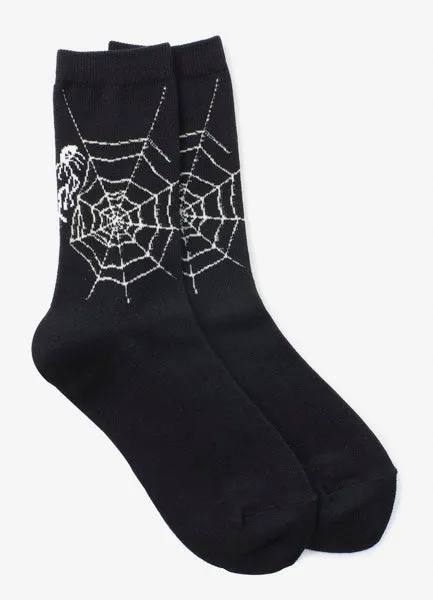 COTTON PLAIN STITCH SPIDER WEB SOCKS