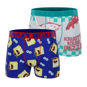 CRAZYBOXER Spongebob Krusty Krab Pizza Men's Boxer Briefs (2 pack)