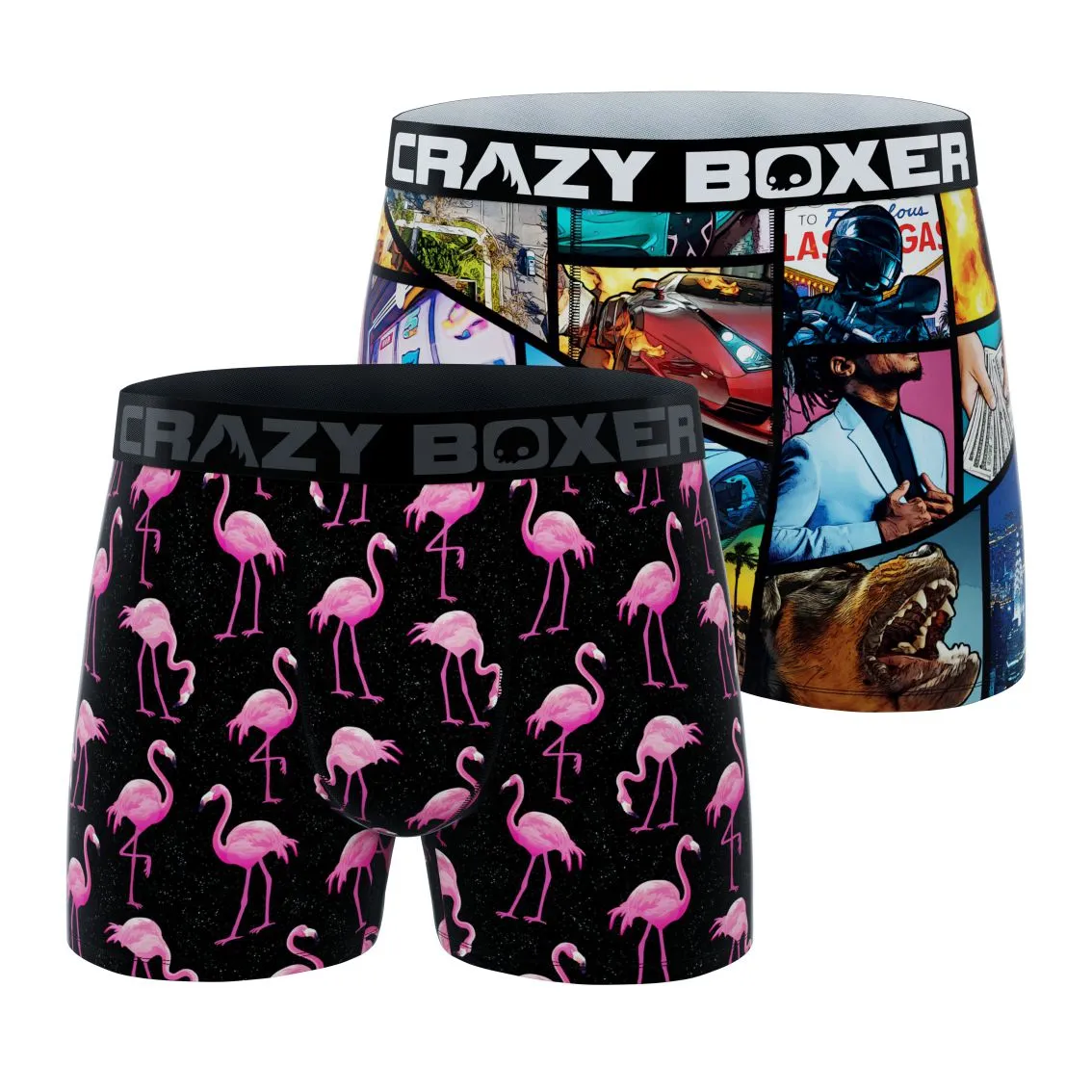 CRAZYBOXER Theft Auto Men's Boxer Briefs (2 Pack)