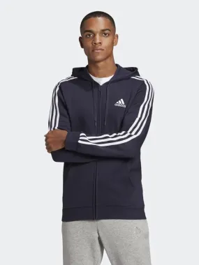 Felpa Adidas da uomo 3S full zip con cappuccio Fl Fz Hd Art:GK9053 blu