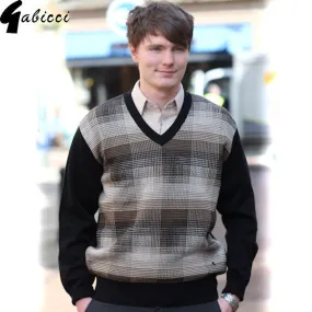 Gabicci M14 Black Pattern V Neck^