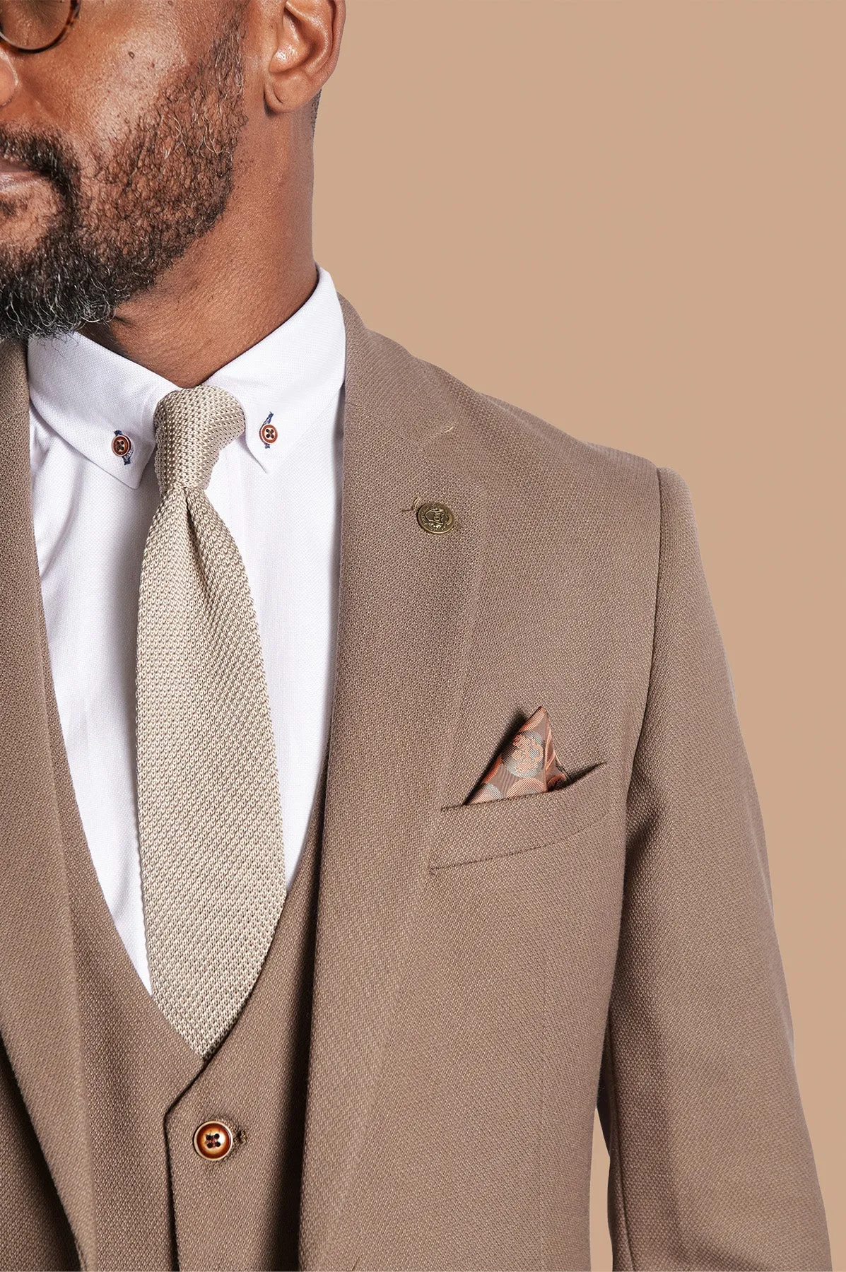 HM5 - Tan Tailored Three Piece Suit