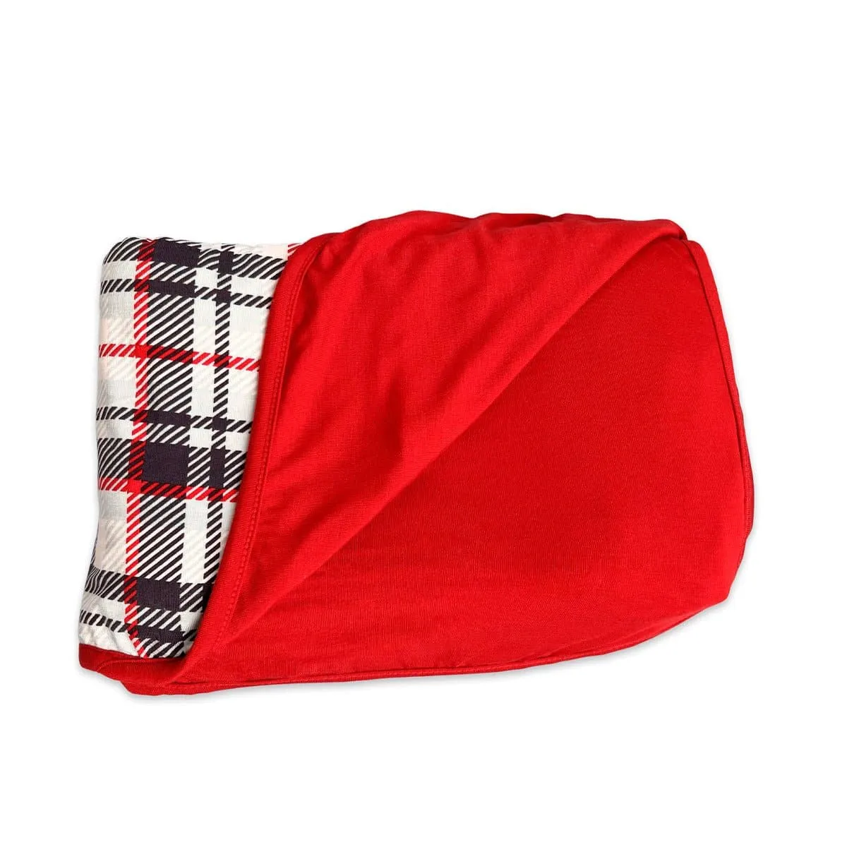 Holiday Plaid / Red Bamboo Blanket