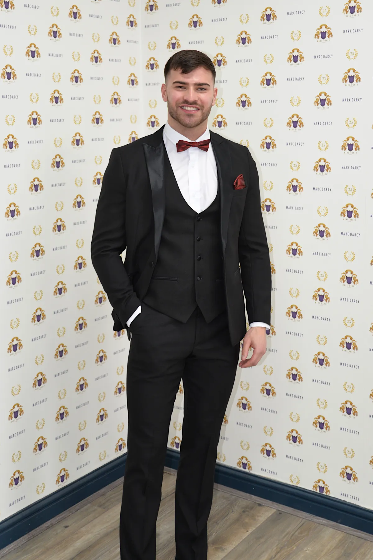 'I'm A Celebrity Get Me Out Of Here' 2022 Runner Up Owen Warner in Dalton Black Tuxedo