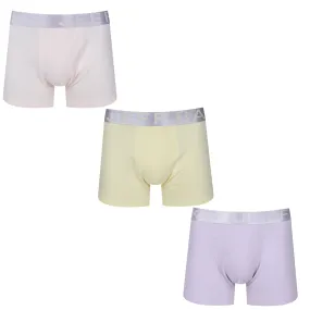 Jeff Banks Men's 3 Pack Cotton Fashion Trunks -  Lillac/Yellow/Peach