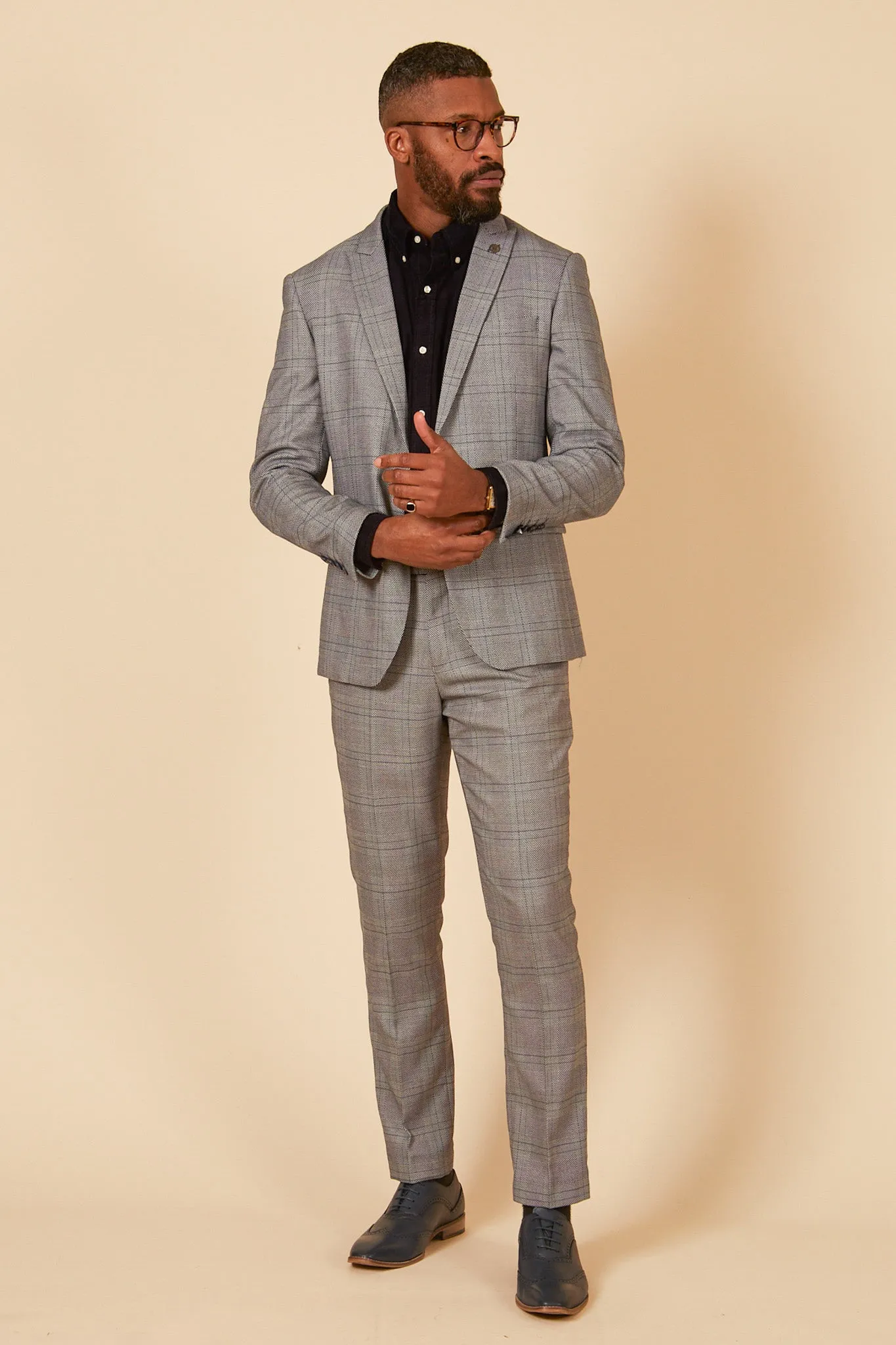 JERRY - Grey Check Two Piece Suit