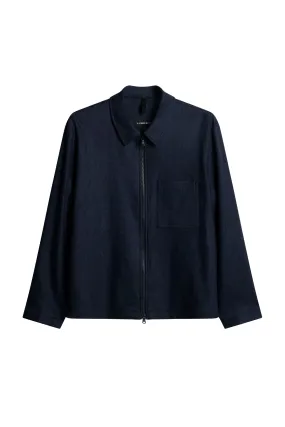 Julius Cash Flannel Overshirt / JL Navy