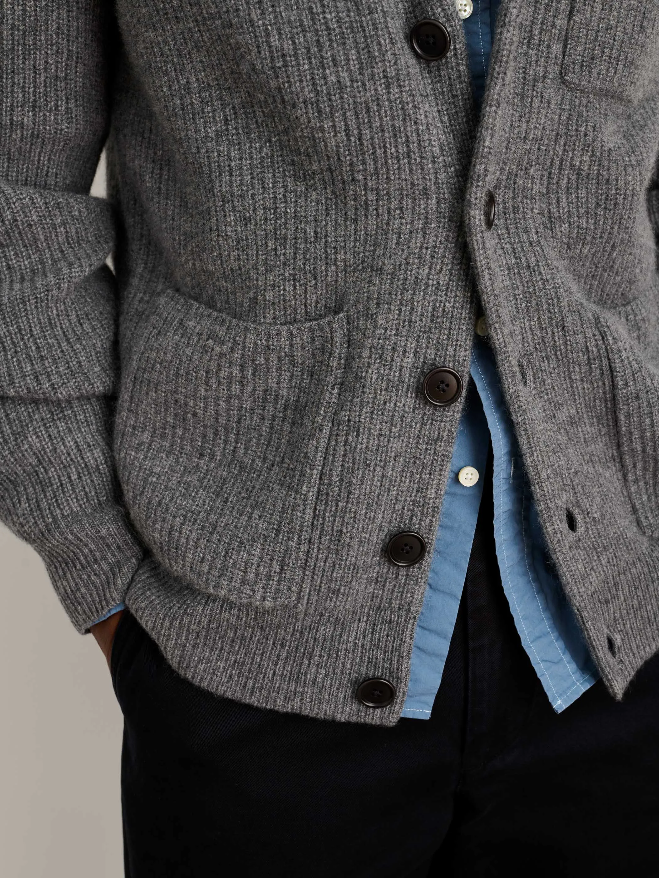 Mitchell Cardigan in Washed Cashmere