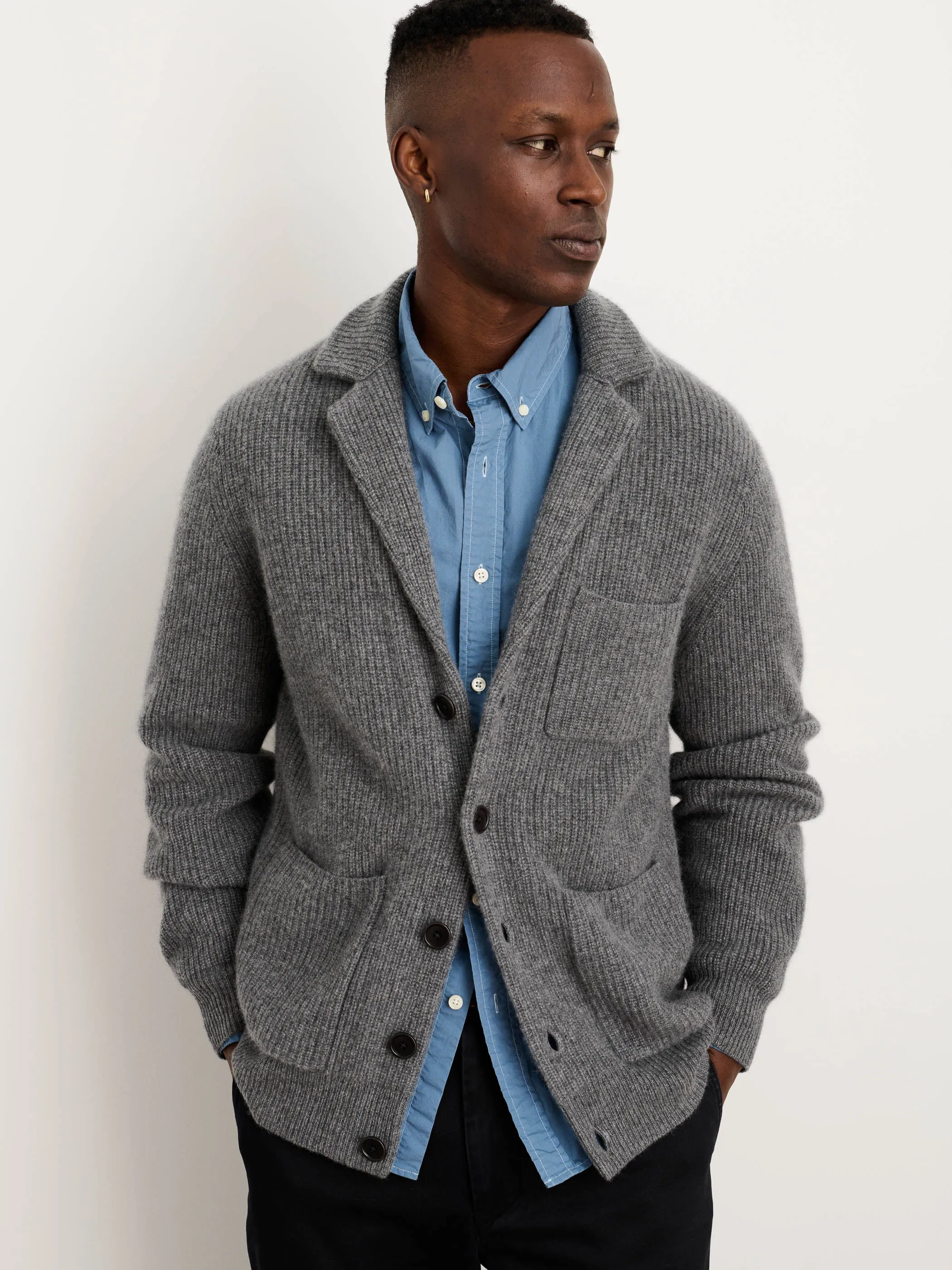 Mitchell Cardigan in Washed Cashmere