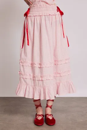 olivia ruffle skirt - pink gingham