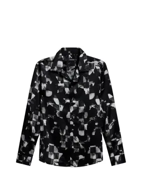 PJ Silk Winter Iris Shirt / Winter Iris Black