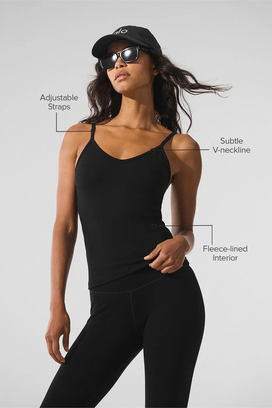 Seamless Winter Warm Plush Tank - Black