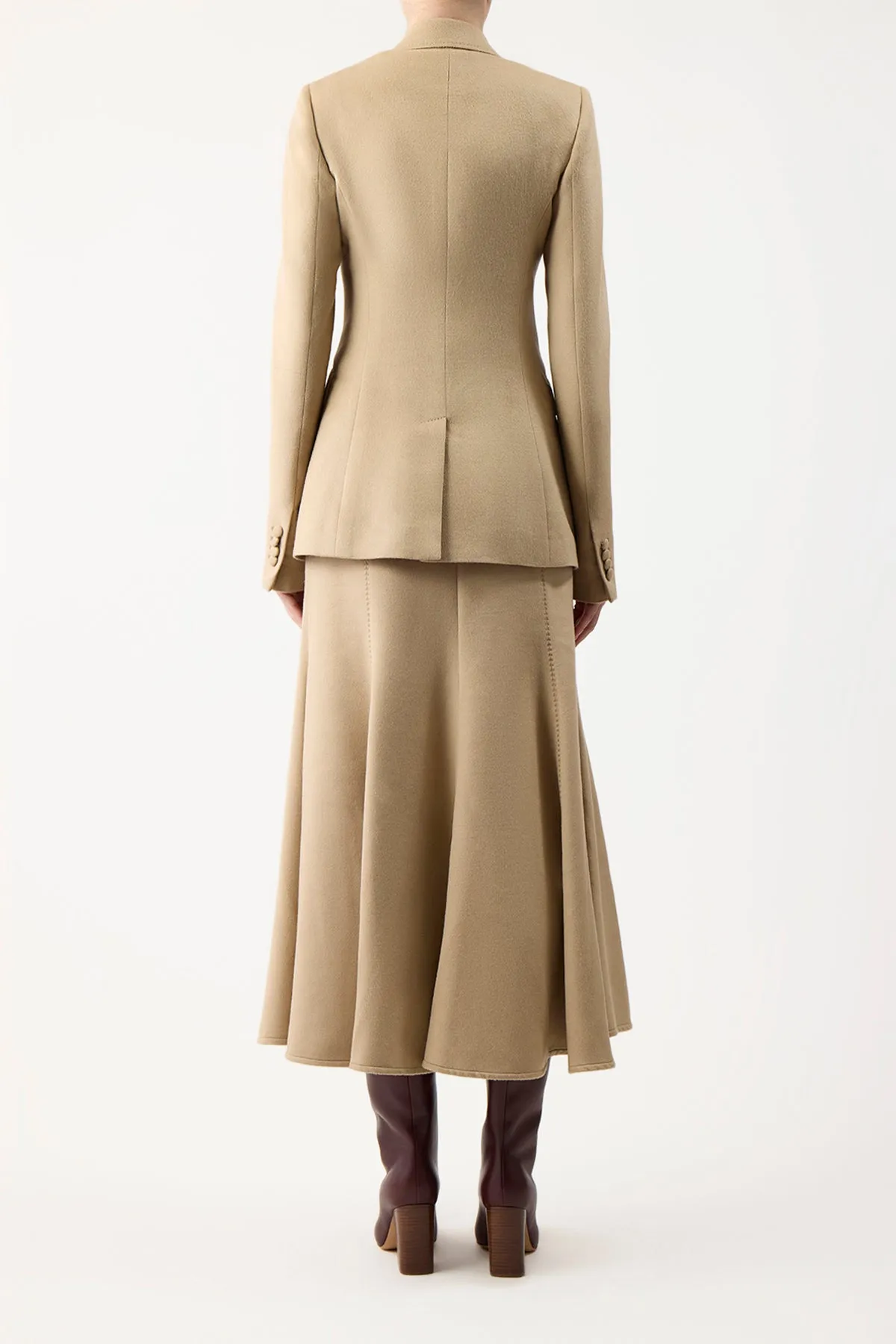 Stephanie Blazer in Camel Winter Silk