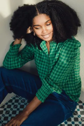 Sugarhill Green Gingham Iris Blouse