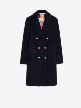 Vilagallo Navy Double Breasted Dress Coat