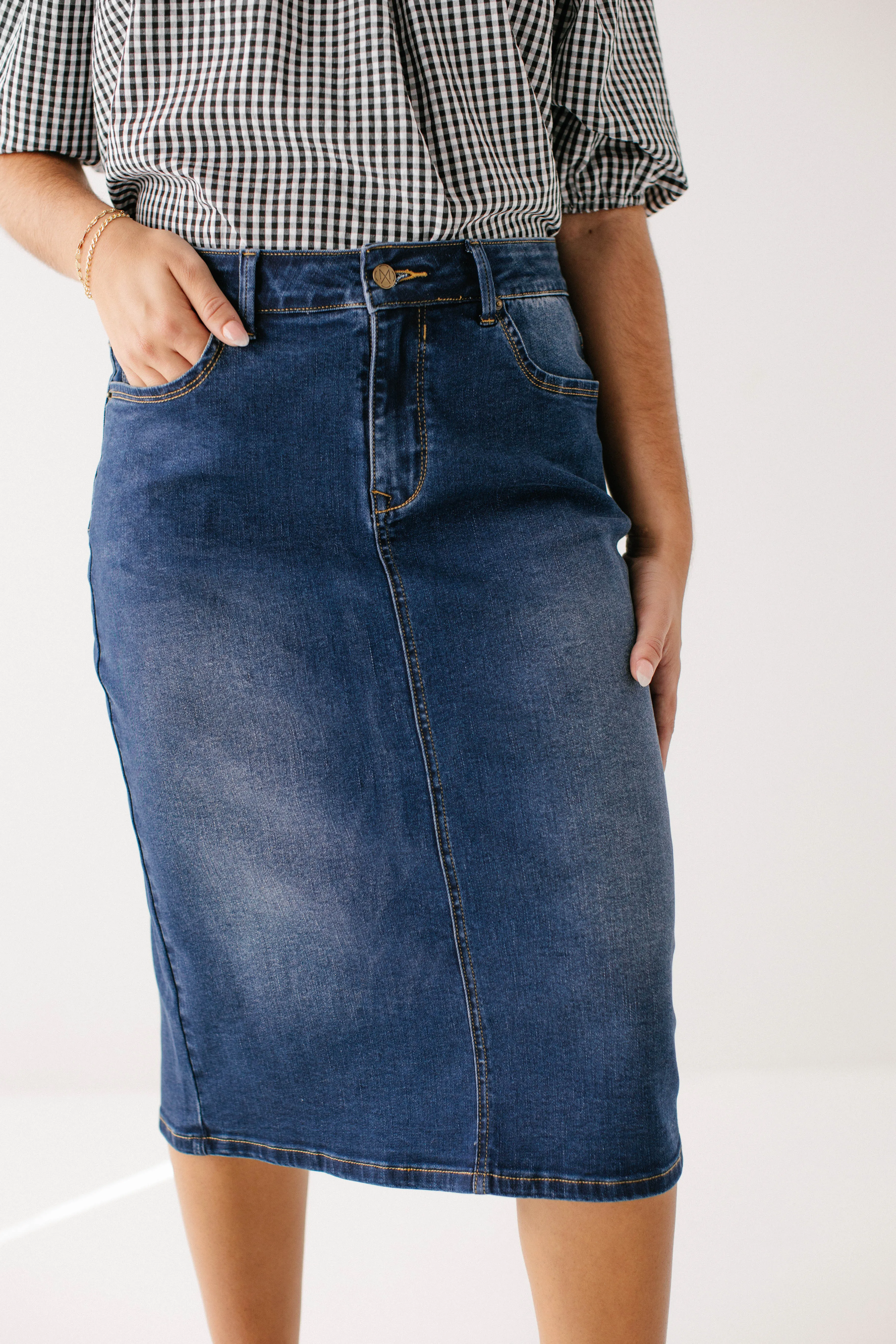 'Wren' Classic Denim Skirt FINAL SALE